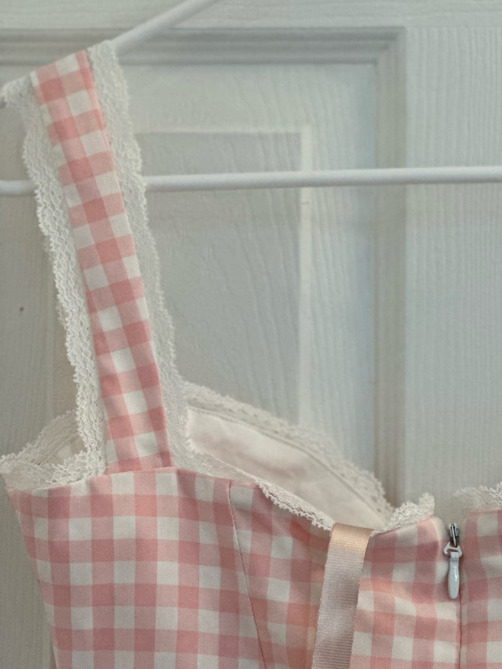 House of CB Brigitte Strawberry Shortcake Gingham Corset Mini Dress size medium - Picture 8 of 11